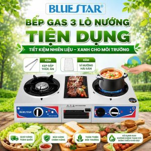 BẾP GAS ĐÔI KẾT HỢP BẾP NƯỚNG BBQ-SEN INOX
